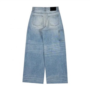 Jeans en denim pour homme de qualité supérieure, coupe slim, respirant, coupe droite, lavage moyen, couleur unie, écologique, 100% coton - Product Image 5