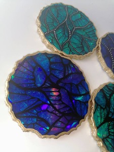 Posavasos de resina epoxi con diseño único de ángel, juego de posavasos para té, decoración del hogar, para regalo, de HUMAYYU WORLD CRAFT - Product Image 4