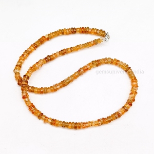 Natural Citrine Heishi Shape Gemstone <b>Necklace</b> With 925 Sterling Silver Clasp Handmade Jewelry For Women Wholesale Bulk - Product Image 3