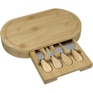 Plateau à fromage en bambou avec tiroir rétractable, plateau de service pour pizza, pain et en-cas, idéal pour les fêtes à la maison - Product Image 2