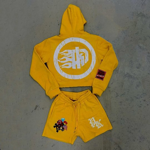 Ensemble court de sweats à capuche pour hommes, hiver, qualité supérieure, couleurs personnalisées, logo, respirant, polyester/coton, style décontracté, dernière collection, personnalisable - Product Image 4