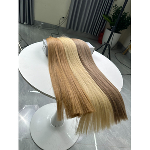 Extensiones de Cabello Humano Vietnamita Rubio Marrón a Granel, Liso Extremo, Doble Trama, Sedoso, Brillante, Trama Única, Adhesivas - Product Image 4