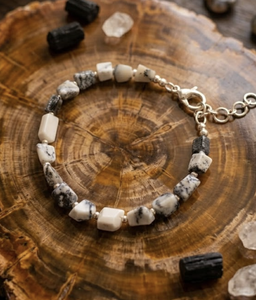 Natural Howlte <b>Bracelet</b> AAA Faceted Tumble Beads Handmade Gemstone <b>Bracelet</b> - Product Image 1