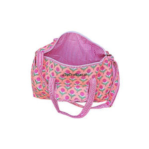 Sac de voyage matelassé vintage 100 % coton pur pour femme, imprimé indien fait main, léger, grande capacité, automne, plage - Product Image 6