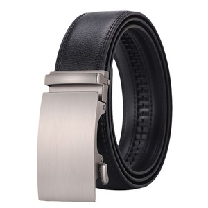 Ceinture en cuir véritable pour homme, personnalisée, classique, décontractée, ajustable, avec boucle en alliage à verrouillage automatique, respirante et imperméable - Product Image 1