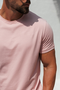 Wholesale Comfortable <b>Light</b> Weight Muscle Fit Sport Wear Gym T Shirt Beige Round <b>Neck</b> - Product Image 2