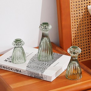 Porte-bougies en verre faits à la main en gros |   Design côtelé |   Moradabad - Product Image 1