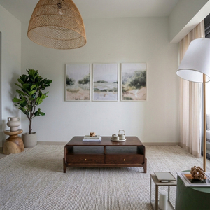 Mesa de Centro de Madera Maciza Nórdica, Mesa Baja Minimalista, Estilo Antiguo, Muebles Hechos a Mano para Sala de Estar - Product Image 2