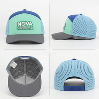 Casquette de baseball imperméable à 7 panneaux avec logo personnalisé et trous découpés au laser pour l'été – Vente en gros