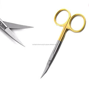 Tijeras Quirúrgicas de Iris Reutilizables de Acero Inoxidable Plateado WPS-FG2-TC de World Precision Surgical, Curvas de 115 mm, Ergonómicas, Manuales, para Cirugía Dental - Product Image 3