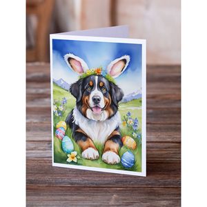 Bouvier bernois chasse aux oeufs de Pâques fantaisiste A7 carte de voeux Pack 8 cartes vierges avec enveloppes taille 5x7 - Product Image 2