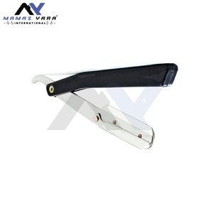 Navaja de Afeitar Profesional para Hombre, Plegable con Bloqueo, Hoja Recta Clásica, Mango de Plástico para Salón, Hogar y Cuidado Personal - Product Image 3
