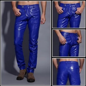 Custom Blank Y2K Bottoms Vegan Punk Pu <b>Faux</b> <b>Leather</b> Flare Pants Bootcut <b>Trousers</b> <b>Men</b> - Product Image 3