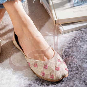 Chaussures pour femmes en jute imprimé antidérapant de haute qualité, avec semelle extérieure en cuir, design personnalisé, meilleur matériau - Product Image 4