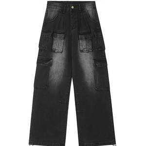MEESAM LEATHER HOSIERY Jeans Unisex 100% Algodón de Secado Rápido, Cintura Alta, Peso Pesado, Estilo Vintage, Corte Regular Recto, Grabado Izquierdo - Product Image 4