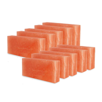 Briques et carreaux de sel rose de l'Himalaya découpés à la main pour les murs de spas et les salles de sauna