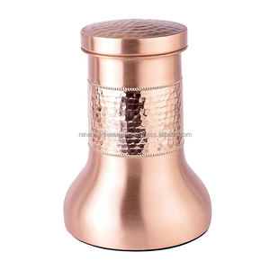 Vaso de agua de cobre puro de calidad superior de estilo clásico, tarro de noche con acabado de lujo y diseño martillado a un precio asequible - Product Image 5
