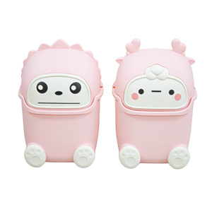 Mini Cubo de Almacenamiento de Plástico para Escritorio con Tapa y Diseño de Animales, Multiusos para el Hogar, Oficina y Más - Product Image 5