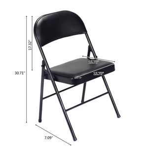 Sedie Pieghevoli Nere per Convenzioni ed Esposizioni - Set da 4 Pezzi - Eleganti Sedute per Sala da Pranzo - Product Image 6