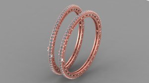 Brazalete de Diamantes en Tono Oro Rosa, Corte Brillante Redondo, Chapado en Oro, Joyería Fina para Mujer, para Fiestas y Bodas - Product Image 3