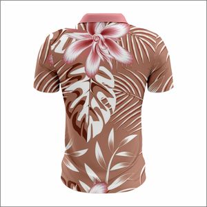 Camiseta polo de golf con estampado floral personalizado para hombre, transpirable, talla grande, sublimación, ropa informal de moda. - Product Image 5