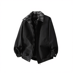 Wholesale Unisex Retro Checkered Baseball Jacket Heavy Duty Two Piece <b>Set</b> Fashion Streetwear Coat - Product Image 5