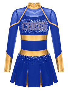 Uniforme de cheerleading unisexe personnalisé OEM de haute qualité, tenue d'équipe pour femmes avec ensembles de strass, vente en gros - Product Image 6