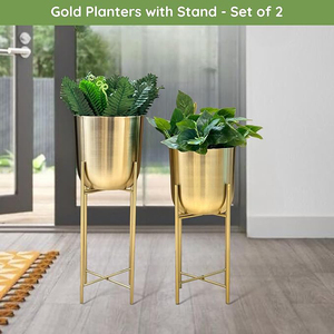 Produit tendance : Jardinière dorée sur mesure pour décoration de table, maison, bureau, restaurants – Support à fleurs à prix abordable - Product Image 3