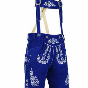 Lederhosen bleus alpins de qualité supérieure pour hommes, tailles européennes 46 à 60 - Product Image 1