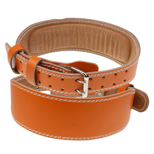 Cinturón de Levantamiento de Pesas Personalizado de Primera Calidad en Gamuza Dorada, Roja, Rosa y Gris con Hebilla Negra, Cinturón de Powerlifting de Cuero de 6mm para Gimnasio - Product Image 1