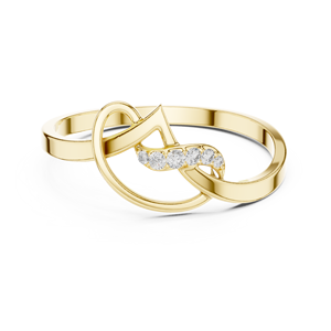 Anillo de oro macizo de 14k para mujer con diamante de corte redondo minimalista de diseño único en forma de espiga, ideal para regalo, compromiso, aniversario, boda. - Product Image 1