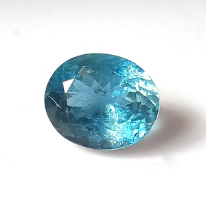 Piedra Preciosa Suelta de Aguamarina Azul Santa María Natural de 5.95 Quilates, Corte Ovalado Facetado, Translúcida, Gemas de Zafiro Internacionales - Product Image 1