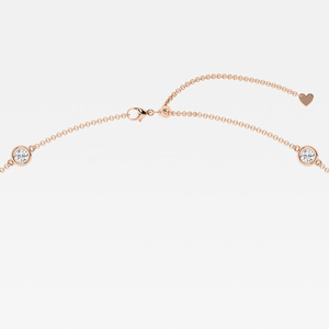 Collar con 3 Diamantes Redondos Cultivados en Laboratorio, Joyería de Moda para Mujer, Cadena Elegante y Brillante para Uso Diario - Product Image 2