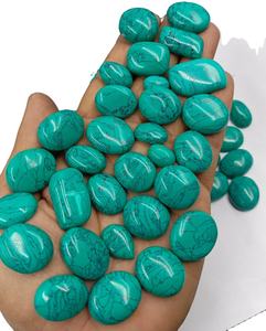 Turquesa Verde Natural Cabujón Piedra Preciosa Suelta al por Mayor Pulida Corte Ovalado con Juego de Color para Fabricación de Joyas Proveedor - Product Image 1