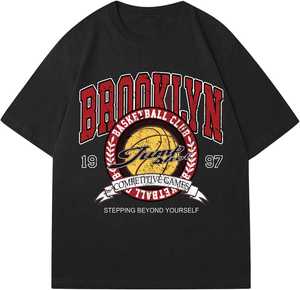 T-shirt vintage pour homme avec motif lettres, coupe oversize, col rond et épaules tombantes - Product Image 6