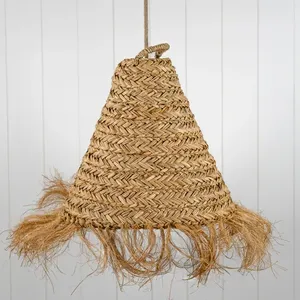 Wholesale Indoor Moroccan Seagrass Lampshade 26cm/30cm Rattan Bamboo Chandelier Pendant <b>Light</b> Jute Ceiling <b>Light</b> for Home Decor - Product Image 3