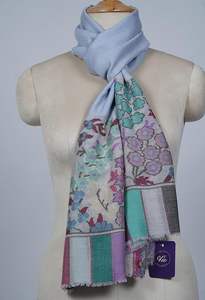 Châle en cachemire et laine fine VIC pour femme, élégant, avec bordure florale tissée, doux, chaud, de qualité supérieure, 70 x 200 cm - Product Image 5