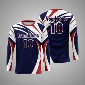 Camiseta deportiva de manga larga con sublimación personalizada – Camiseta de entrenamiento atlético con impresión de número y nombre de equipo personalizados - Product Image 1