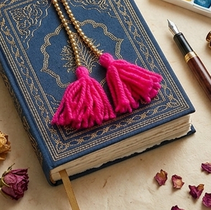 Traditional Diwali Gift Box Wrap with Pink Tassels and Ribbon Decor for Home Living Room Indoor Use - Product Image 3