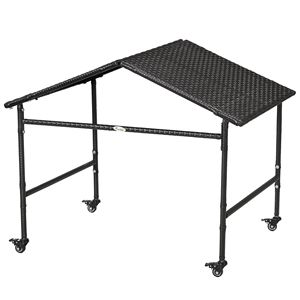 Cuccia Portatile da Esterno in Vimini per Cani con Chiusura a Bottone, Marrone Scuro, Taglia XXL per Cani di Piccola e Media Taglia e Pappagalli - Product Image 1