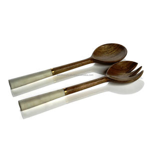 Outils de salade en bois d'acacia de vente chaude ensemble d'ustensiles de service à long manche ensemble de serveur de salade en bois de Style populaire - Product Image 6
