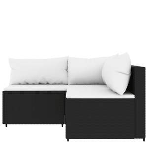 Set Lounge da Giardino in Rattan PE Nero con Piedini Regolabili, Divani da Giardino di Medie Dimensioni - Product Image 3