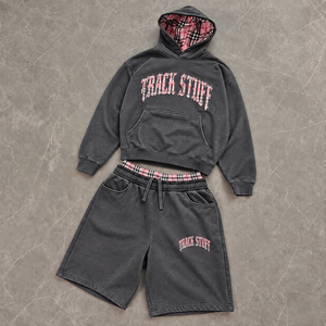 Conjunto de Sudadera con Capucha y Pantalones Cortos de Felpa de Algodón Personalizado para Hombre, con Apliques y Parches, Chándal de Alta Calidad, Ropa Deportiva Urbana - Product Image 6