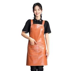 Delantal de Cocina Clásico sin Mangas de Cuero Sintético PU, Tejido Resistente, Impermeable y Antigrasa para Uso Diario - Product Image 3