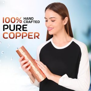 Wholesale 900ml Pure Copper Eco-Friendly Large Capacity Leak-Proof Durable Metal-Resistant Portable <b>Water</b> <b>Bottle</b> Custom Home - Product Image 1