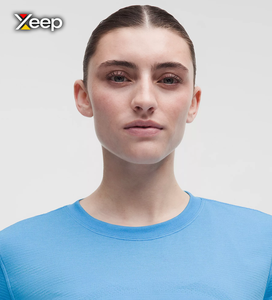 Camiseta Deportiva Ligera Informal para Mujer XEEP, Personalizable, Corte Holgado, Manga Corta, Transpirable, Cuello en V, con Letras, Poliéster/Algodón - Product Image 3