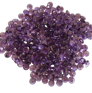 Amethyst alami potongan segi bulat halus 6.5MM Lot Shop batu permata longgar Online pemasok dengan harga pabrik untuk membuat perhiasan