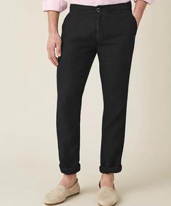 Pantalon long droit simple et décontracté en lin blanc de haute qualité pour homme – Collection été tendance - Product Image 5