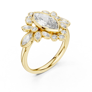 Bague de fiançailles et de mariage SATVIK RATNA 1,5 CT en diamant de laboratoire taille marquise, plaqué or 18K/14K/10K, certifiée IGI, design tendance avec sertissage clos - Product Image 6