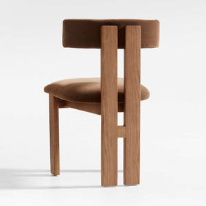 Contemporary Solid Wood Dining <b>Chair</b> with Upholstered <b>Velvet</b> Seat and Back for Restaurant Use - Product Image 3